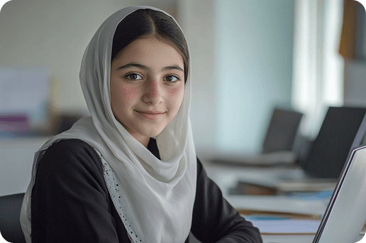 Guldasta Academy Student Afghan School girl learning 